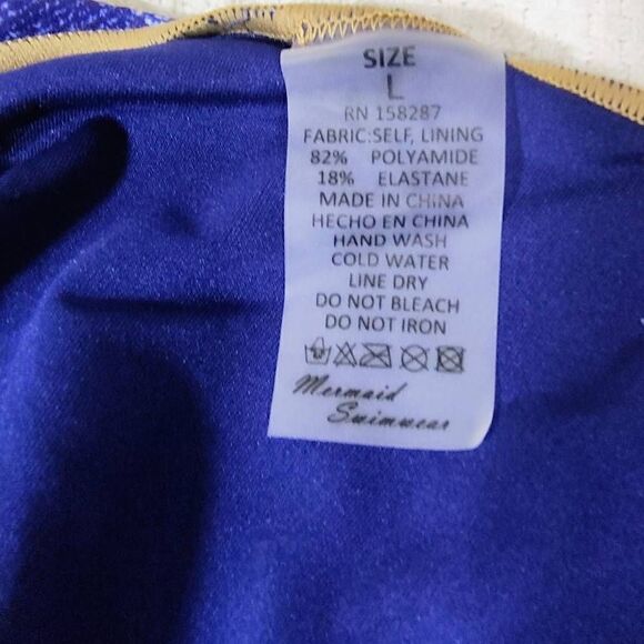 Mermaid Swimwear Blue Denim Print 2 Piece Bikini -O - Picture 5 of 5